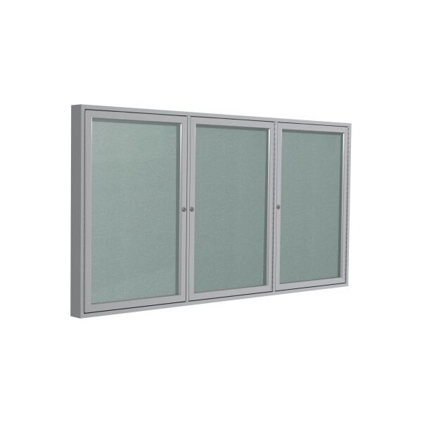 Ghent Indoor/Outdoor Enclosed Bulletin Board, Silver, 48L x 72W PA34872VX-193 - main
